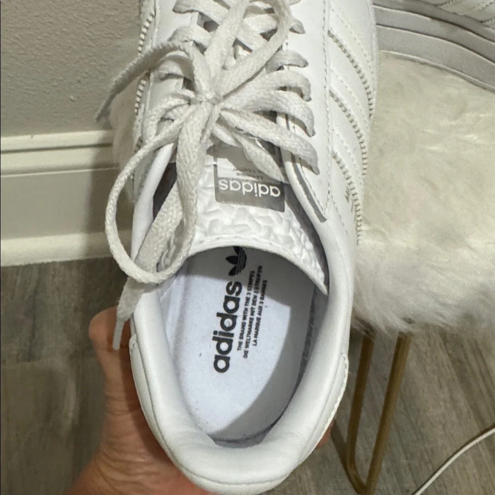 Adidas Gazelle Bold Triple White Platform Unisex Sneakers